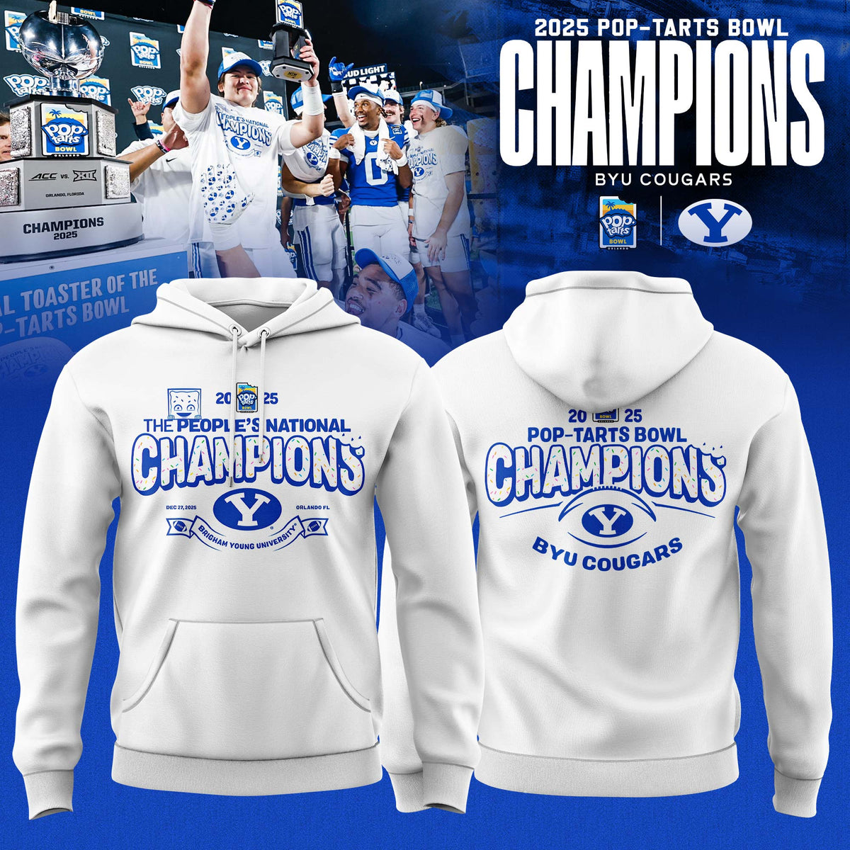 _ BYU Cougars 2025 Pop-Tarts Bowl Champions Locker Room Hoodie