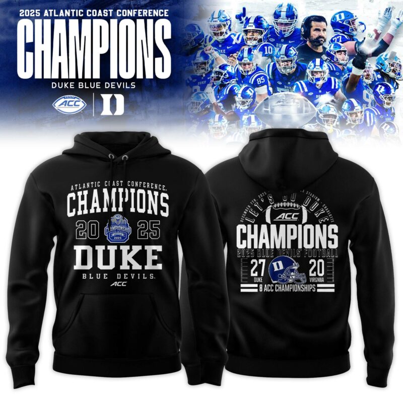 Duke Blue Devils 2025 ACC Football Champions Locker Room Hoodie
