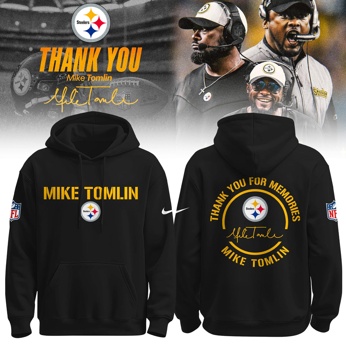 _ Pittsburgh Steelers Coach “Mike Tomlin” Appreciation Hoodie