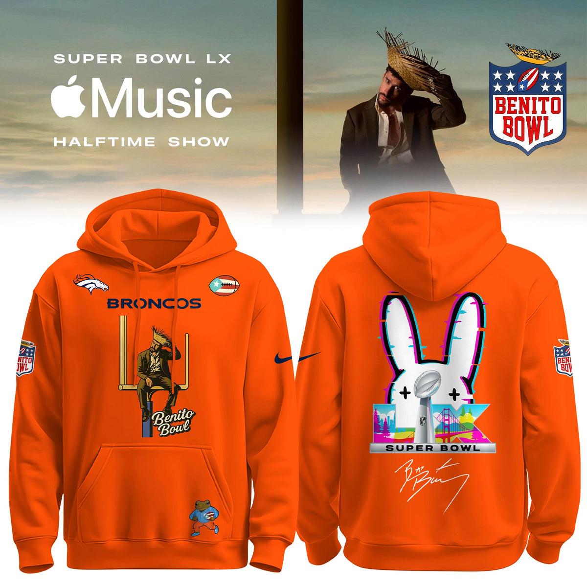 Denver Broncos x Bad Bunny Super Bowl LX The Halftime Show Special Edition Hoodie