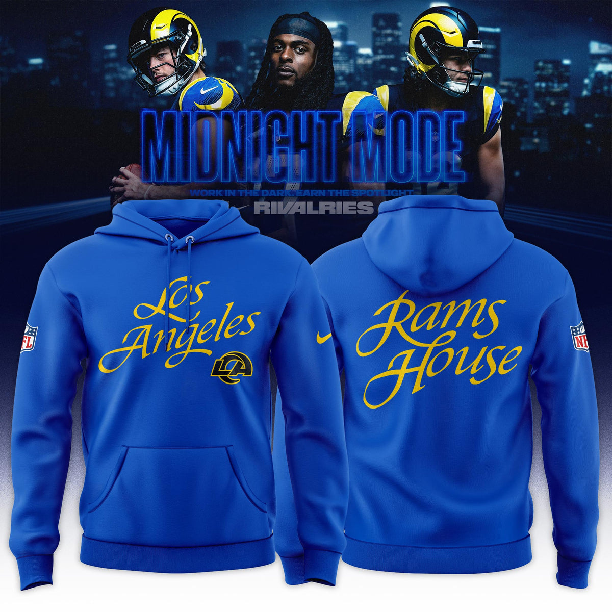 _ Los Angeles Rams Midnight Blue 2025 Rivalries Special Hoodie - Royal