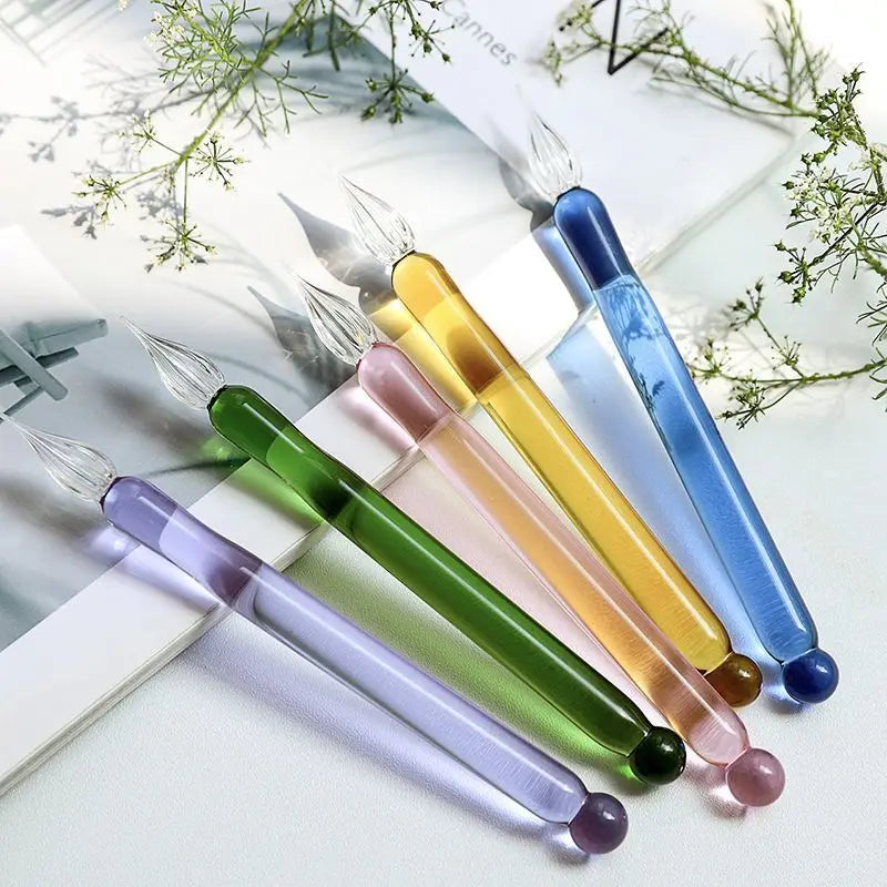 New Color Glass Dip Pen Business Gift Pen Student Calligraphy Pen