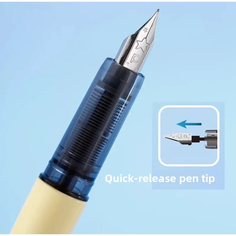 【 New Product 】 Platinum Bunny Cute Short Portable Pocket Pen Macaron Color Replacement Ink Bag Adult Student Writing Practice