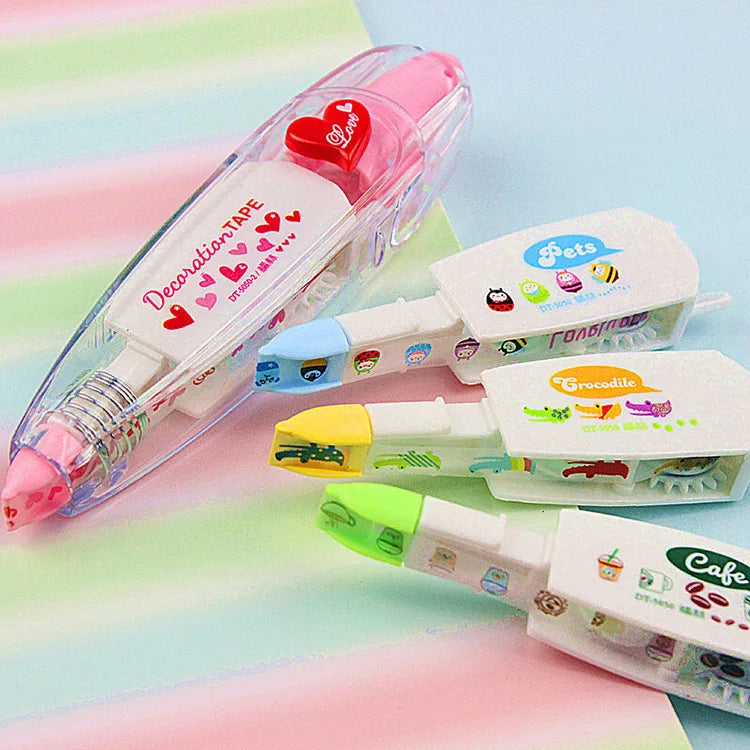 4pcs Correction Tape Refill Set Lovely Decoration Click Corrective Tape Stationery Correcting School Supplies Kawaii Accessories