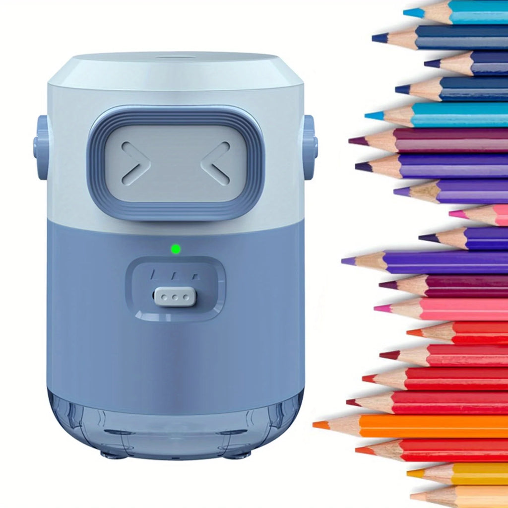 Portable Automatic Pencil Sharpener, Compatible With 6.5-8mm Pencils, Auto-Feed Design, Adjustable Point Settings, Rechargeable