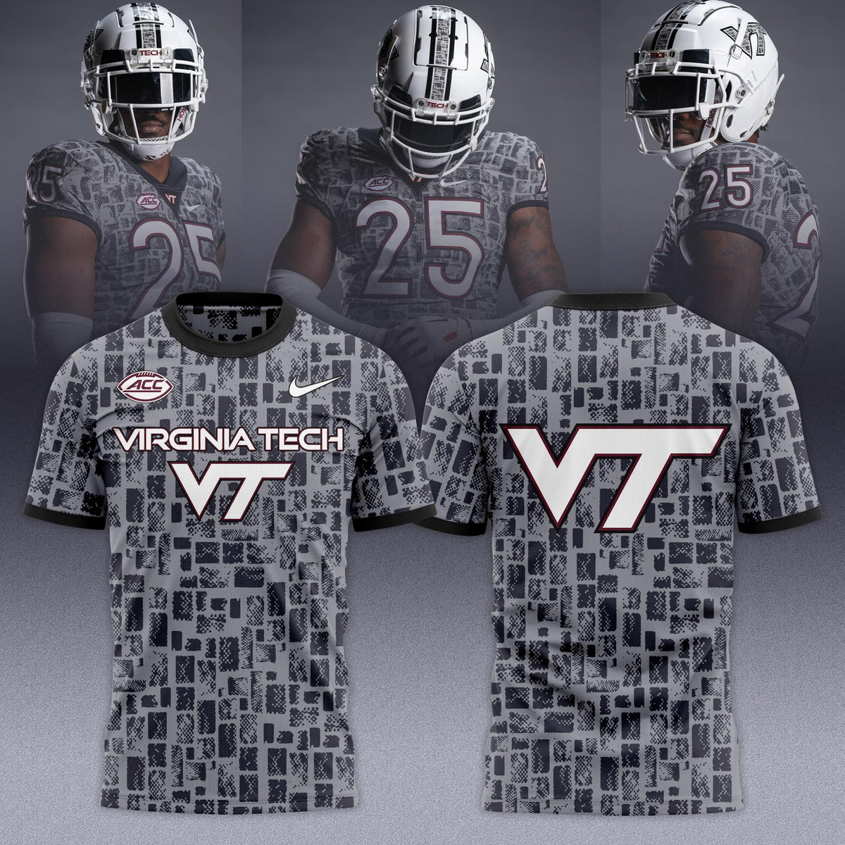 Virginia Tech Hokies 2025 Gray Camo Limited Edition T-shirt