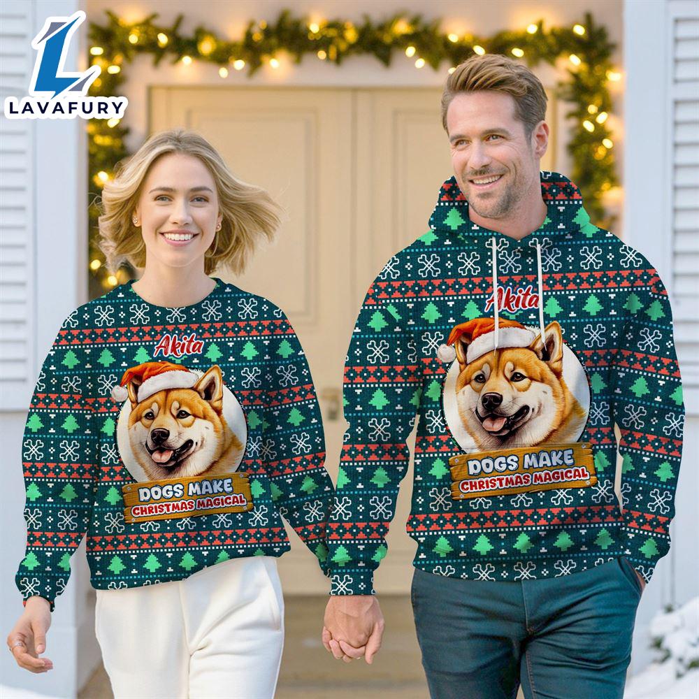 Akita Dog Make Christmas Magical Christmas Sweatshirt & Hoodie Gift Christmas