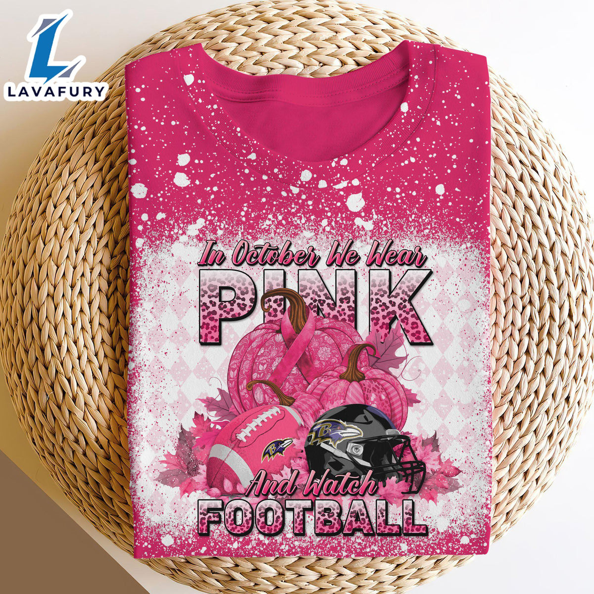 Baltimore Ravens Bleached Cancer Awareness, Sport Shirts For Fan Gift Summer