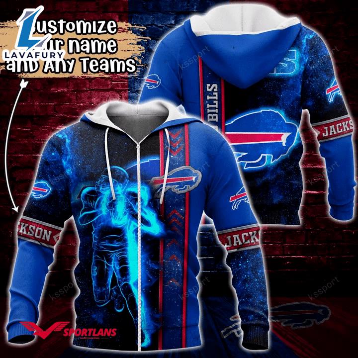 Buffalo Bills NFL Custom Name 3D Hoodie Teams Shirt For Fans Gift Sport