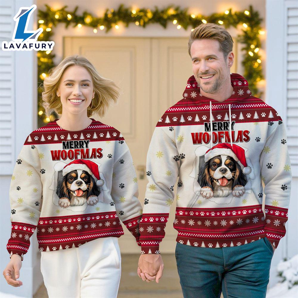 Cavalier King Charles Spaniel Dog Merry Woofmas Christmas Sweatshirt & Hoodie Gift Christmas