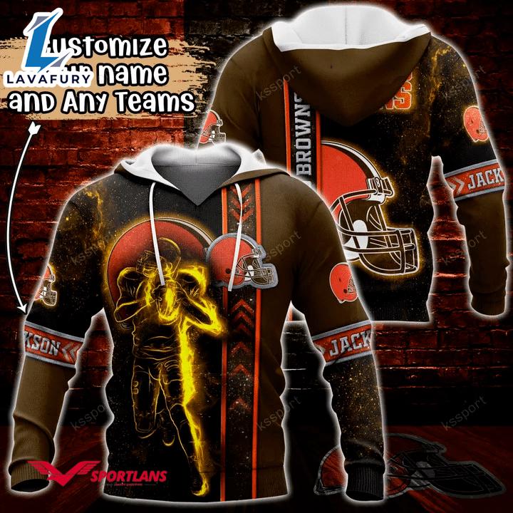 Cleveland Browns NFL Custom Name 3D Hoodie Teams Shirt For Fans Gift Sport