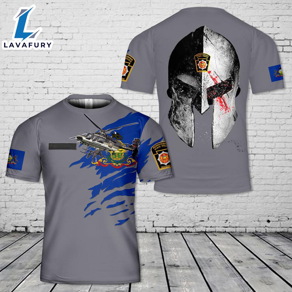 Custom Name Pennsylvania State Police 3D T-shirt 4th Of July Shirt