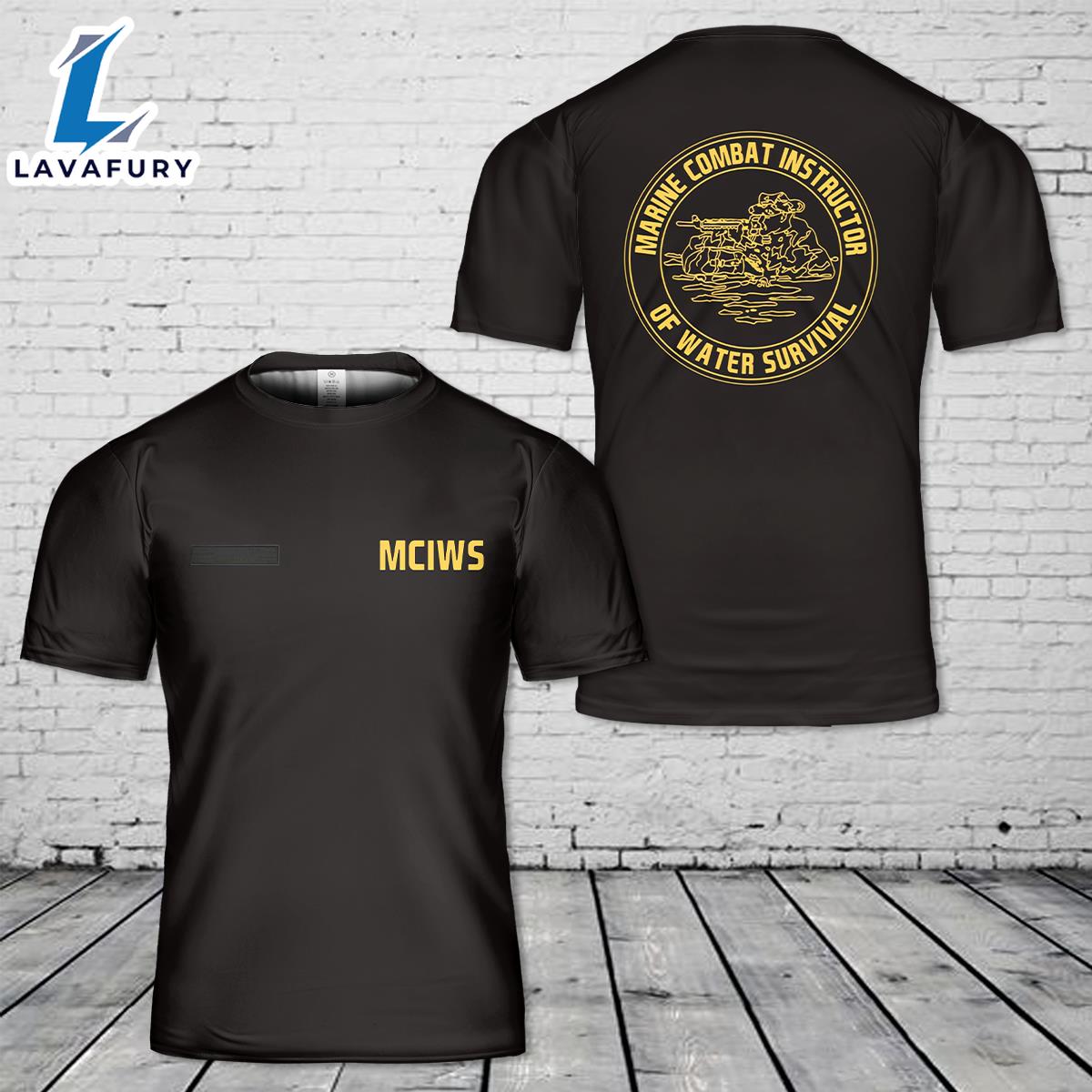 Custom Name US Marine Corps Instructor of Water Safety MCIWS T-Shirt 3D 4th Of July Shirt