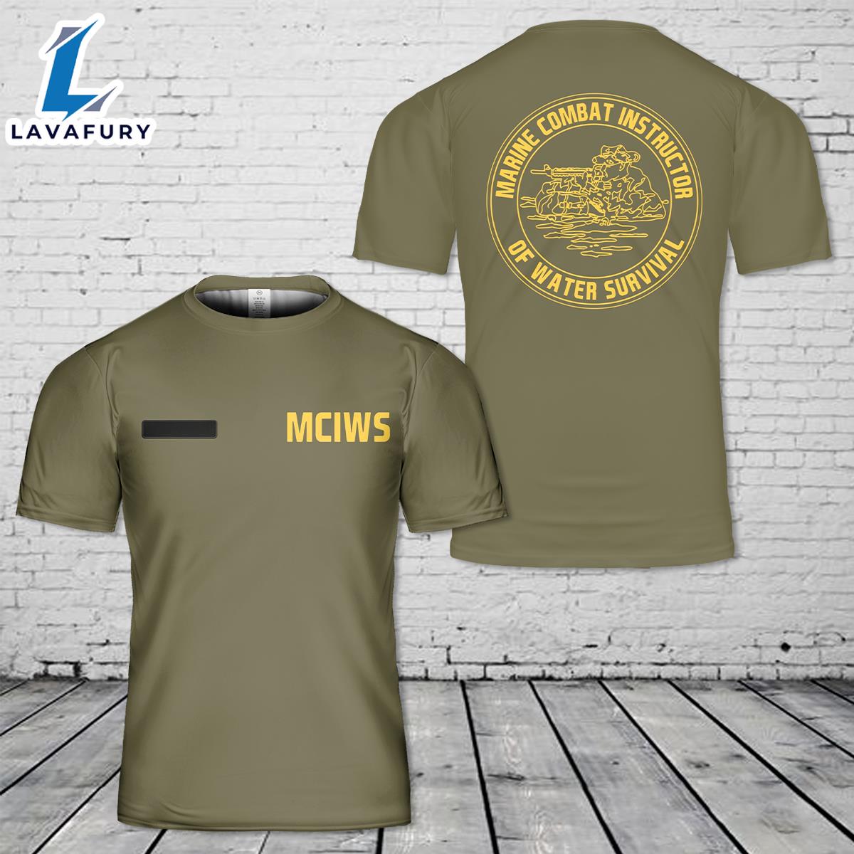Custom Name US Marine Corps Instructor of Water Safety T-Shirt 3D 4th Of July Shirt