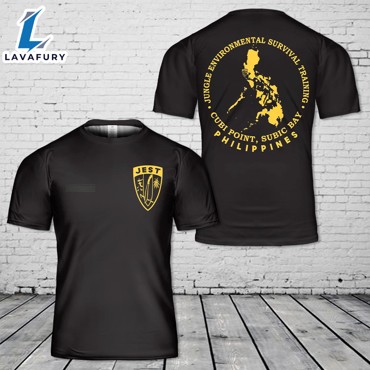 Custom Name US Marine Corps JEST School Philippines T-Shirt 3D 4th Of July Shirt