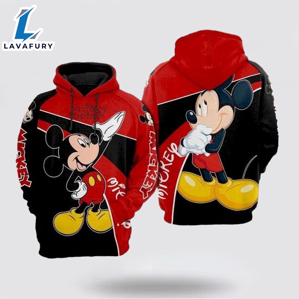 Disney Mickey Mouse Cute Lover Print 3D Hoodie - Mickey 3D Shirts Gift