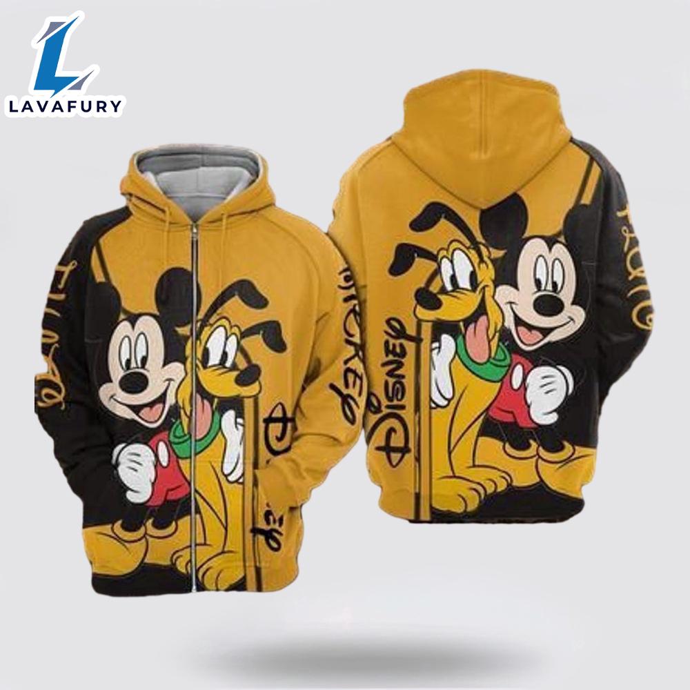 Funny Pluto Mickey Mouse Disney 3D Hoodie - Mickey 3D Shirts Gift