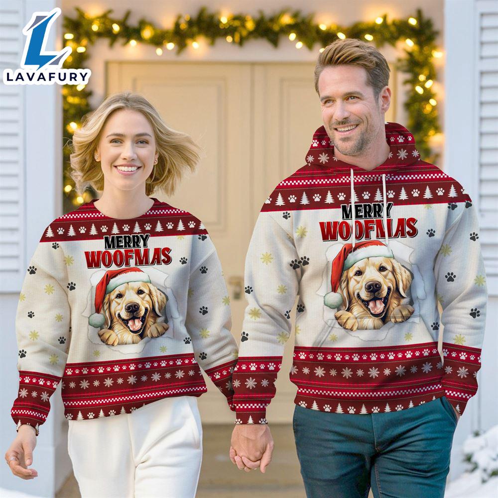 Golden Retriever Dog Merry Woofmas Christmas Sweatshirt & Hoodie Gift Christmas