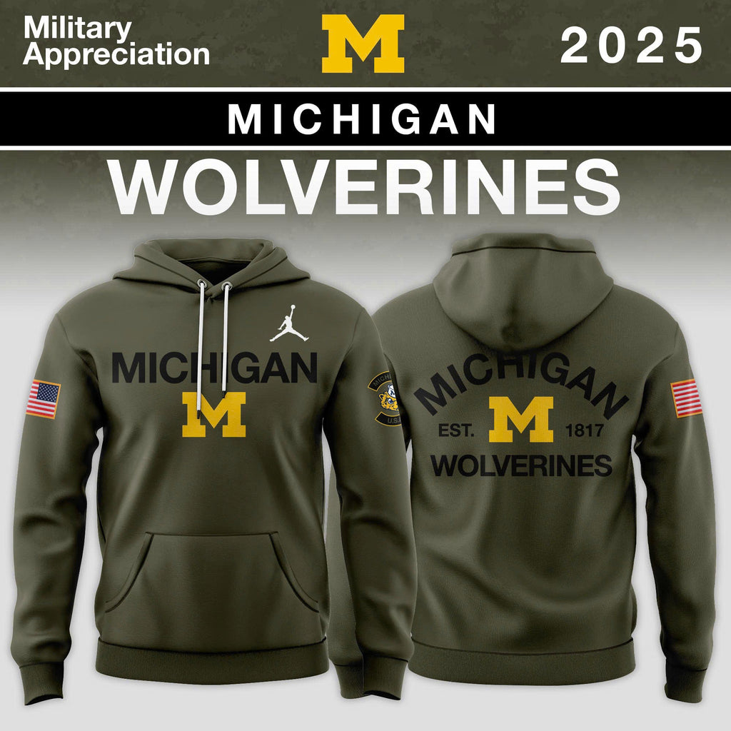 Michigan Wolverines 2025 Military Appreciation Limited Edition Hoodie