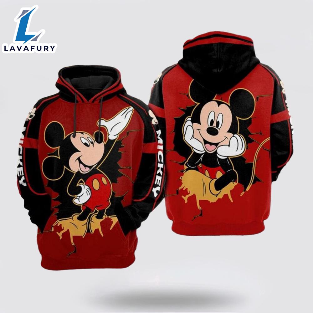 Mickey Mouse Over Print 3D Hoodie Relaxed Fit Hoodie Styles - Mickey 3D Shirts Gift