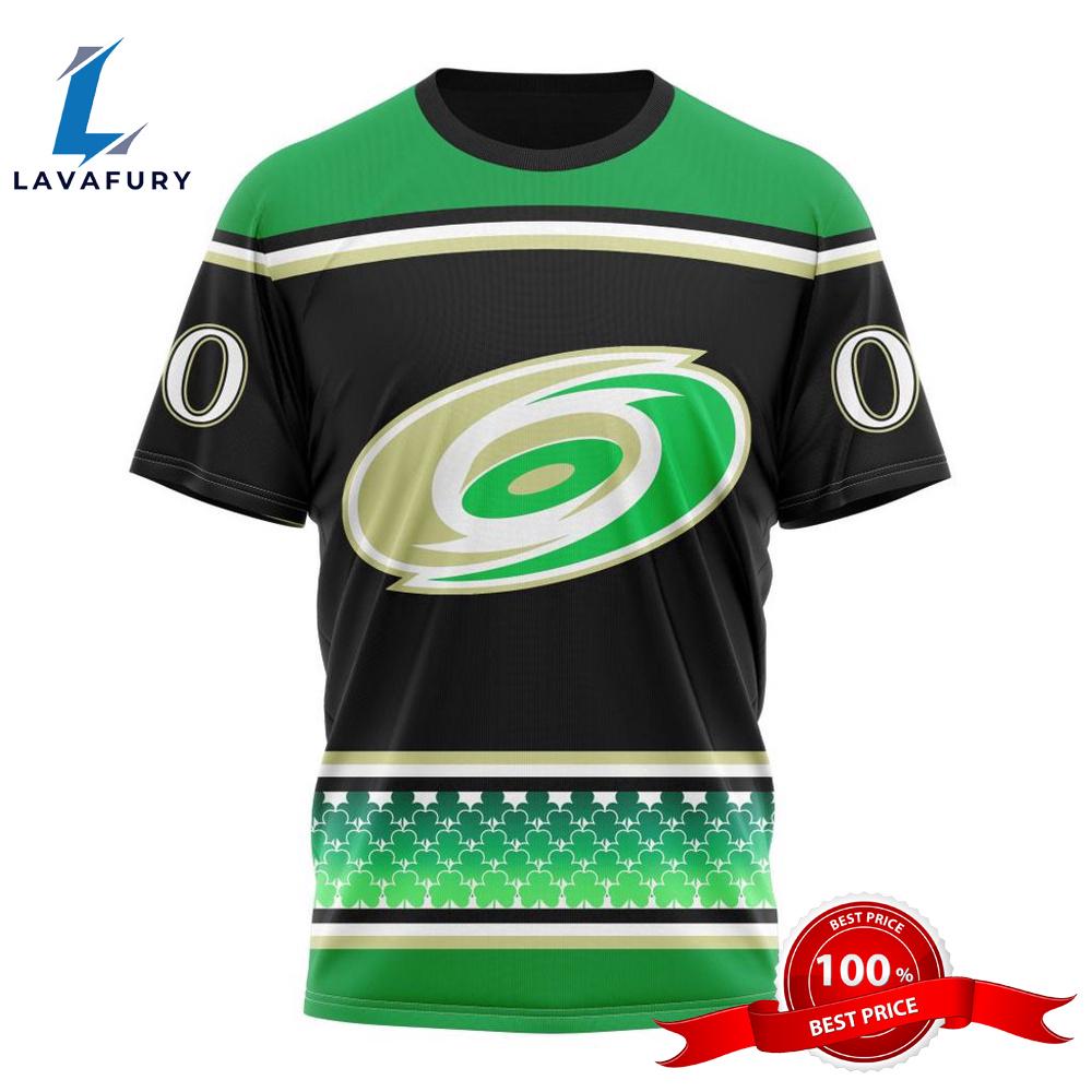 Personalized NHL Carolina Hurricanes Specialized Unisex Kits Hockey St Patrick's Day 3D T-Shirts