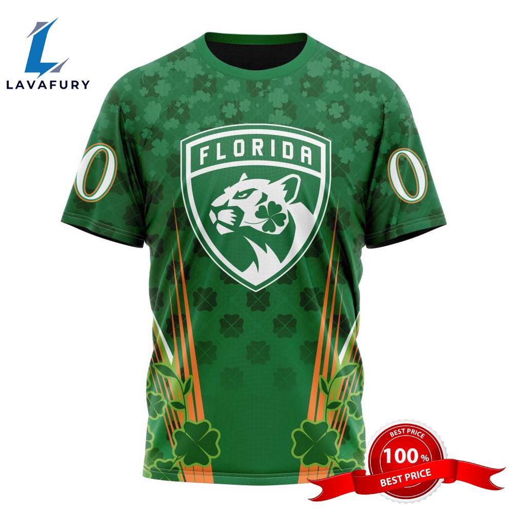 Personalized NHL Florida Panthers Full Green Design For St. Patrick's Day All Over Print Shirts